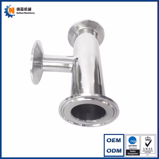 Тройник пищевого качества нержавеющей стали SS304 SS316L типа Y с тройным зажимом и приваренным фитинговым концом